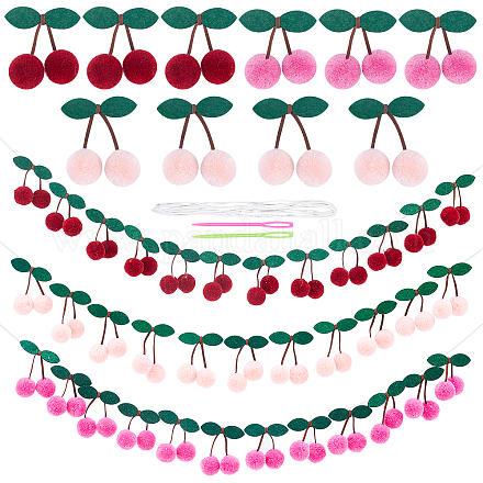 Chgcraft 3sets 3 Farben handgefertigte Filzkugelgarn Girlande hängende Ornamente DIY-CA0003-89-1