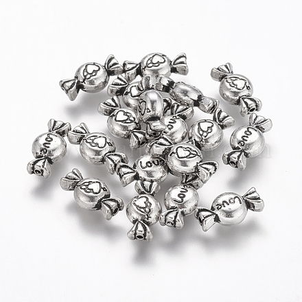 Perles en alliage de style tibétain TIBEB-R035-AS-FF-1