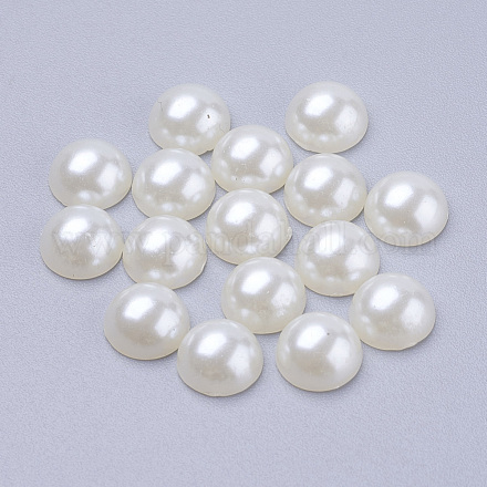 Half Round Domed Imitated Pearl Acrylic Cabochons OACR-H001-7-1