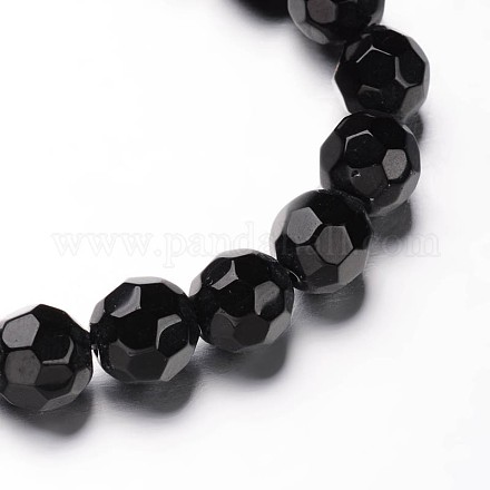 Brins de perles de verre rondes à facettes (32 facettes) GLAA-M031-02-8mm-1