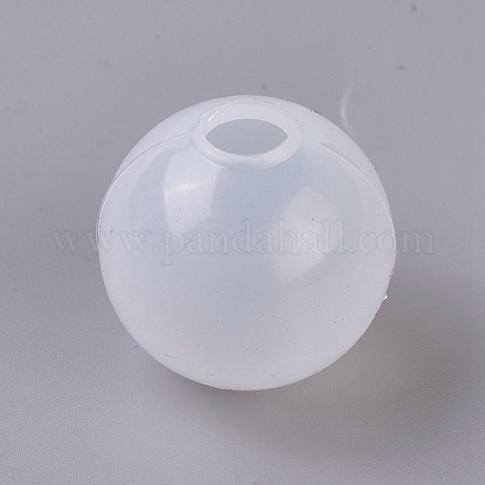 シリコンモールド  レジン型  UVレジン用  エポキシ樹脂ジュエリー作り  球型  ボール  ホワイト  27x28mm  穴：10mm X-DIY-G008-05B-1