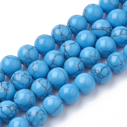 Chapelets de perles en turquoise synthétique X-G-S295-11B-10mm-1