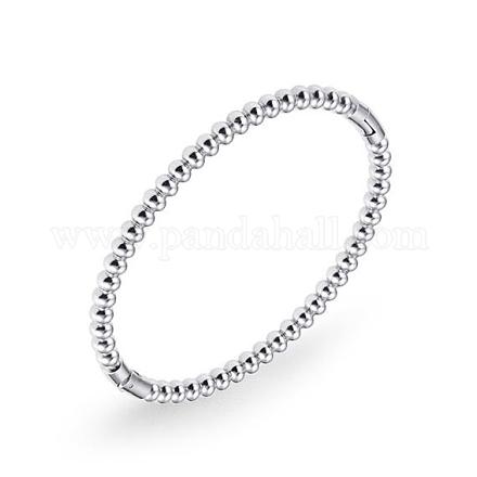 304 Stainless Steel Round Beaded Hinged Bangle JB758A-1