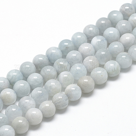 Chapelets de perles en aigue-marine naturelle G-R446-10mm-04-1