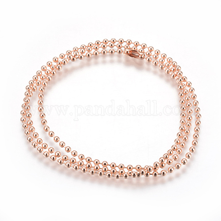 Stainless Steel Ball Chain Necklace Making MAK-L019-01D-RG-1