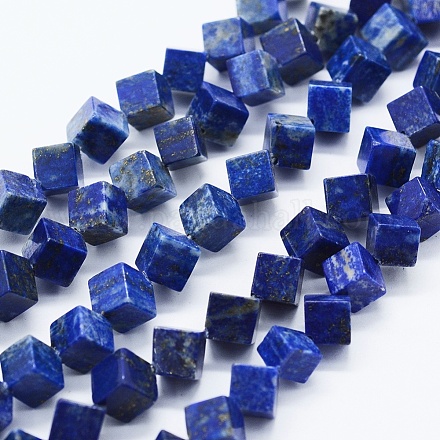 Chapelets de perles en lapis-lazuli naturel G-F561-10x10mm-H-1