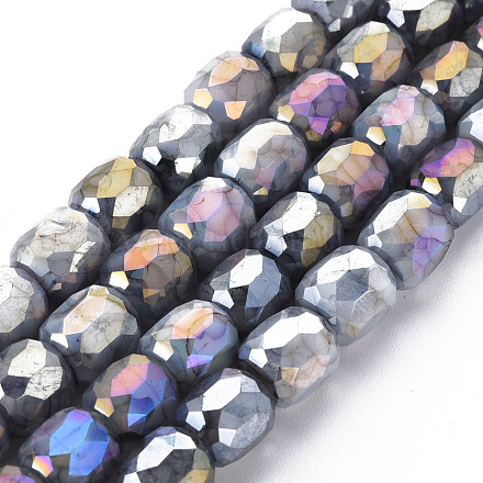 Opaque Baking Painted Glass Beads Strands EGLA-N006-008-B08-1