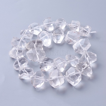 Chapelets de perles en cristal de quartz naturel G-P434-20-1