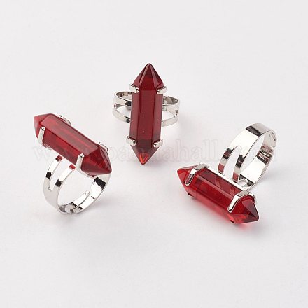 Bala anillos de cristal RJEW-P120-B05-1