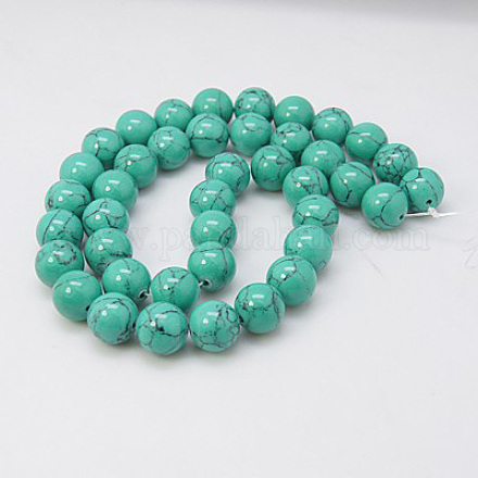 Chapelets de perles en turquoise synthétique X-TURQ-H038-6mm-XXS11-1