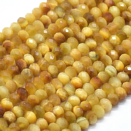 Natürliche Gold Tigerauge Perlen Stränge G-D0013-58A-1