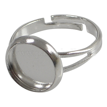Fornituras base de anillo almohadilla de latón X-KK-J2673-12mm-P-NF-1