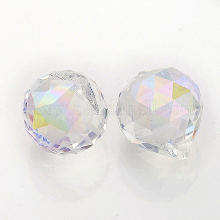 Faceted Round Glass Pendants GLAA-O008-G03-1