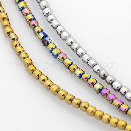 Drum Electroplate Non-magnetic Synthetic Hematite Beads Strands G-P046-05-1
