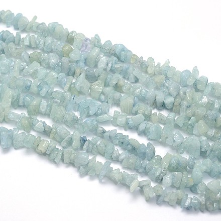 Natural Aquamarine Beads Strands G-O049-B-21-1