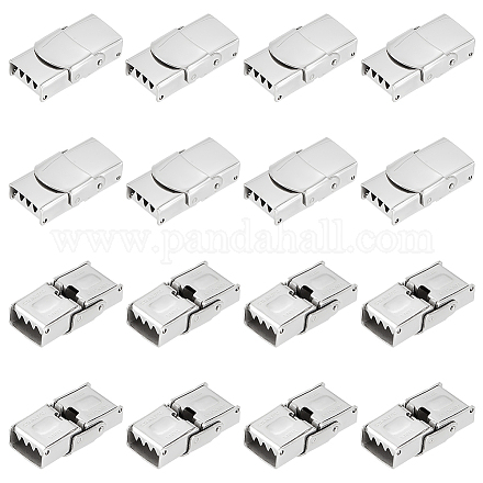 DICOSMETIC 20 Sets Watch Band Clasps Rectangle Locking Clasps Watch Buckle Replacement Watchband Deployment Clasp Stainless Steel Clasp for Watch Band Bracelet Watch Jewelry Making STAS-DC0011-59-1