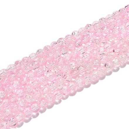 Chapelets de perles en verre craquelé X-CCG-Q002-6mm-01-1
