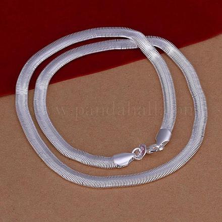 Popular Silver Color Plated Brass Herringbone Chain Necklaces For Men NJEW-BB12741-16-1