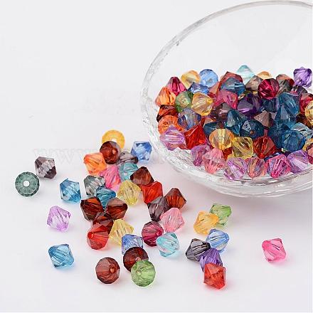 Faceted Bicone Transparent Acrylic Beads DBB12MM-1