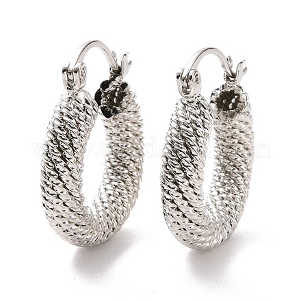 Brass Chunky Hoop Earrings for Women EJEW-A072-21P-1
