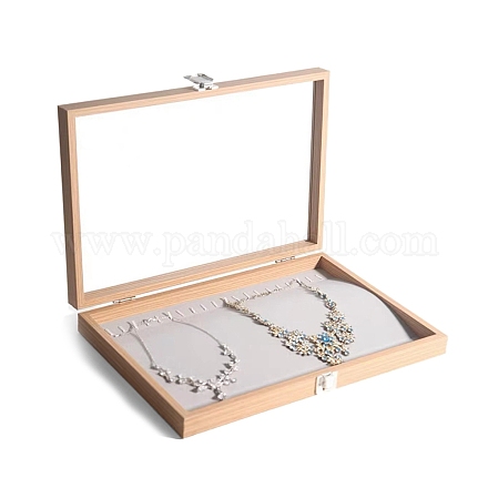 Rechteckige Ausstellungenboxen für Halsketten aus Holz PW-WG90817-04-1