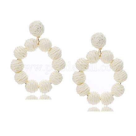 Orecchini pendenti a perno in rafia FS-WG6C817-02-1