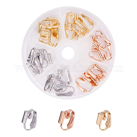 PandaHall Elite Brass Clip-on Earring Converters Findings KK-PH0036-39-1