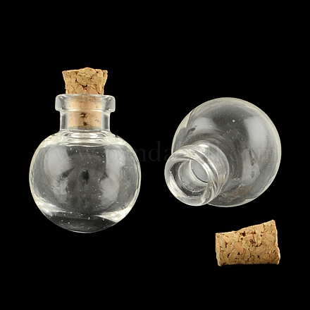Botella de vidrio redonda para contenedores de abalorios X-AJEW-R045-01-1