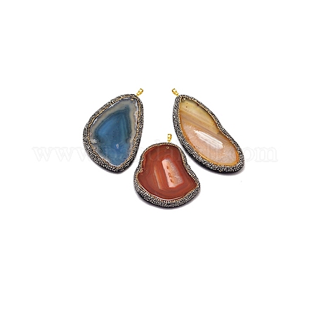 Dyed Natural Agate Pendants G-J308-09-1