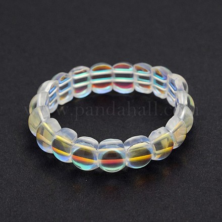 Oval Electroplate Glass Bead Stretch Bracelets BJEW-J127-A02-1
