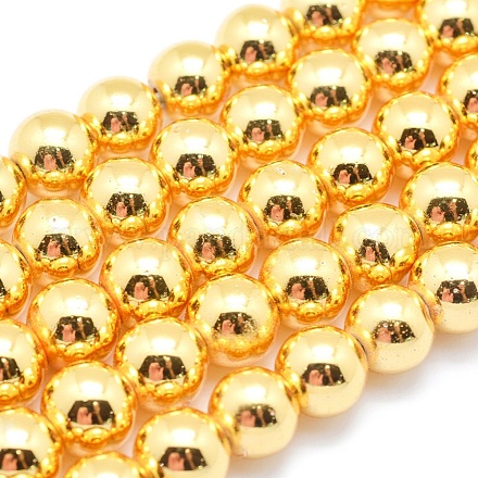 Chapelets de perles en hématite synthétique sans magnétiques G-L485-01G-G-1