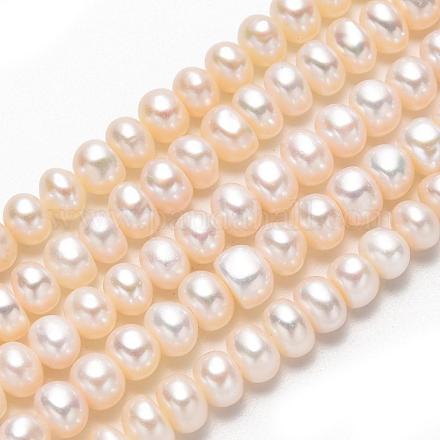 Fili di perle di perle d'acqua dolce coltivate naturali PEAR-S002-6-7mm-3-1