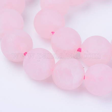 Granos naturales de abalorios de cuarzo rosa G-Q462-8mm-11-1