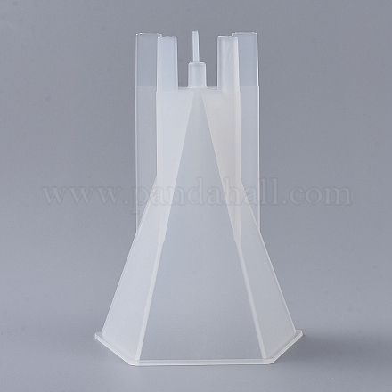 DIY五角形アロマセラピーキャンドルプラスチック金型  キャンドル作りに  ホワイト  91x88x134mm  内径：80x76mm DIY-F048-07-1