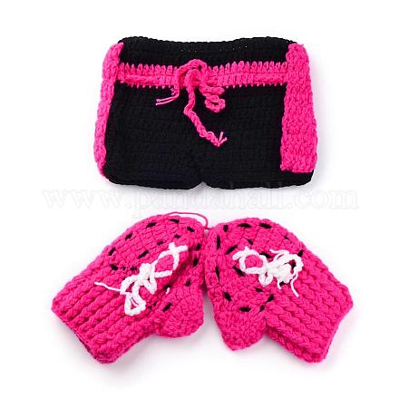Costume de bonnet de bébé en crochet AJEW-R030-73-1