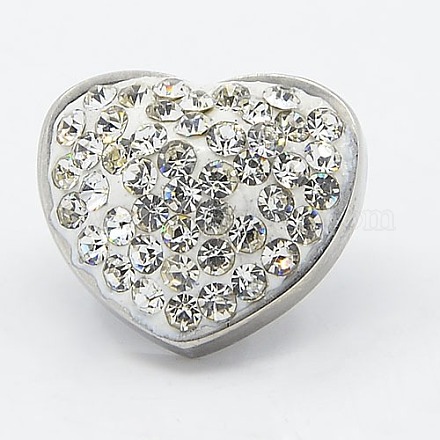 304 Stainless Steel Heart Slide Charms STAS-I022-04-1