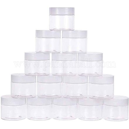 Pandahall 1 set contenitori di perline in plastica trasparente bottiglie a forma di colonna contenitori di perline trasparenti per la conservazione di gioielli 5x4.3 cm PH-CON-WH0028-01B-1