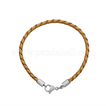 Braided Leather Cord Bracelet Makings MAK-M020-12-F-1