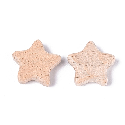 Natürliche Buchenholzperlen WOOD-Q001-05-1