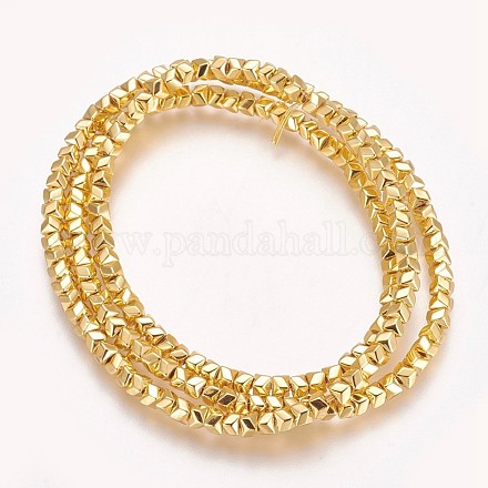 Electroplated Non-magnetic Synthetic Hematite Beads Strands G-P379-G01-1