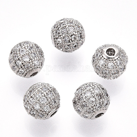 Perles de zircone cubique de placage de rack en laiton ZIRC-S001-8mm-A02-1