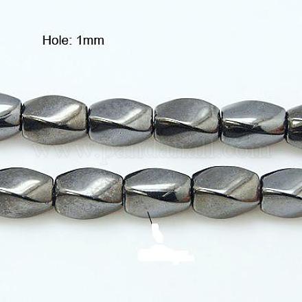 Chapelets de perles en hématite synthétique sans magnétiques G-E001-4-9x6mm-1
