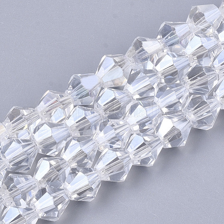 Chapelets de perles en verre électroplaqué X-EGLA-Q118-6mm-A15-1