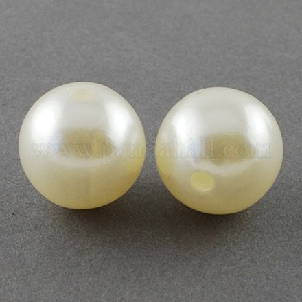 26MM Creamy White Color Imitation Pearl Loose Acrylic Beads Round Beads for DIY Fashion Kids Jewelry X-PACR-26D-12-1