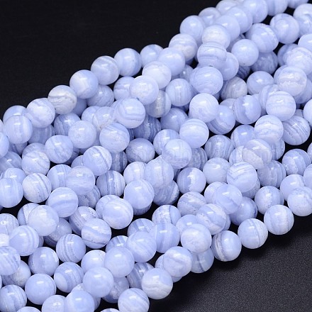 Grade A Natural Blue Lace Agate Beads Strands G-F222-29-12mm-1