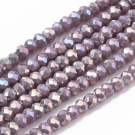 Electroplate opaco colore solido perle di vetro fili EGLA-Q112-B15-1