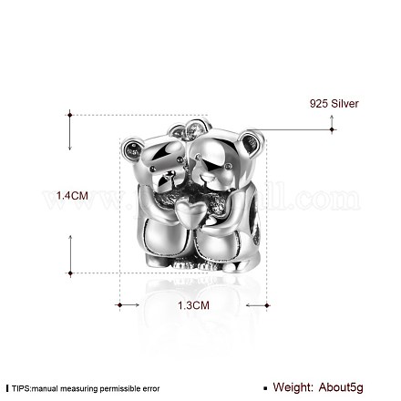 925 Thai Sterling Silver European Beads STER-BB26042-1