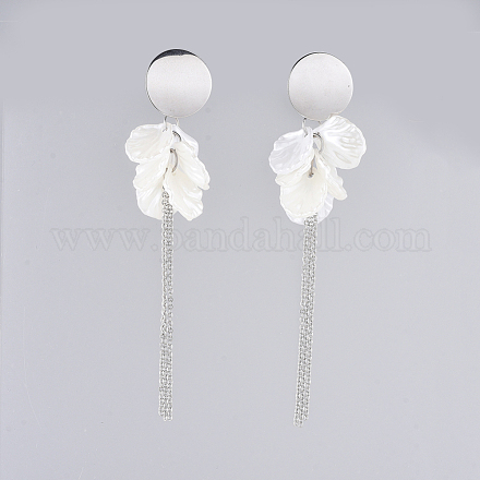 Arete colgante de perlas de imitación acrílicas EJEW-JE03611-01-1