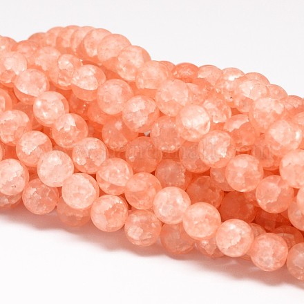 Chapelets de perles en quartz craquelé synthétique X-CCG-K002-8mm-04-1