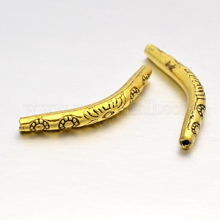 Tibetischen Stil Legierung gebogene Rohr Perlen PALLOY-J154-60AG-1